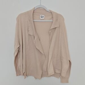 PLANET 100% Cotton Asymetrical Open Cardigan Single Pocket Minumalist | One Size
